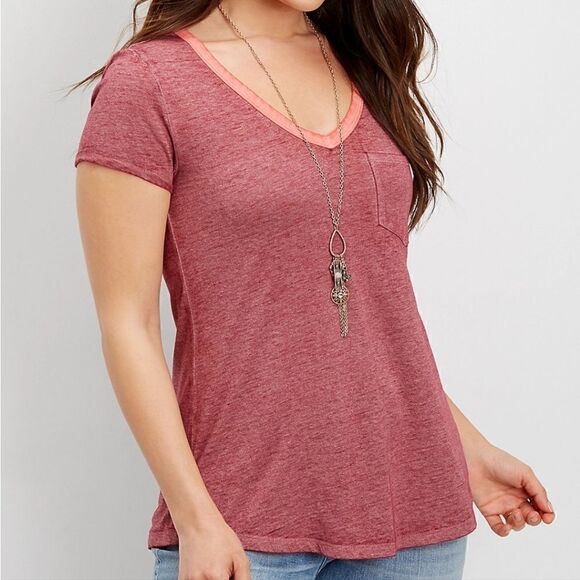 Maurices 24/7 V-Neck Pocket Tee - Picture 1 of 9